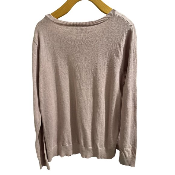 ๐ 2/$20 ๐ Light Mauve Long Sleeve Sweater with Embroidered Flowers sz M - Picture 6 of 6